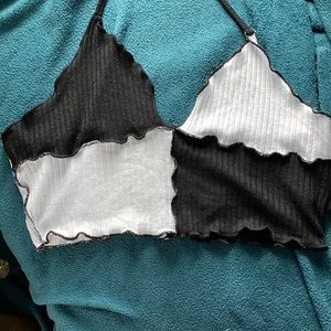 Black and White Shein Halter Top